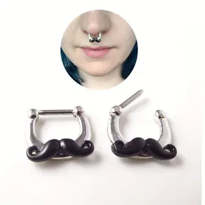 count Stylish Beard Hoop Nose Septum Ring - Fashionable Human Nose Piercing Accessory