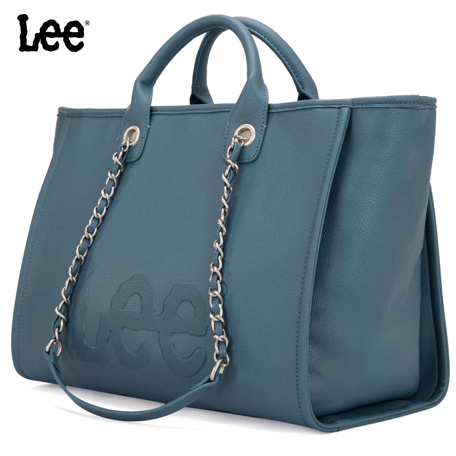Lee  Laptop Tote Bag for Women, made of leather, with a chain shoulder strap, Ideal Gift for Women, Office & Daily Use