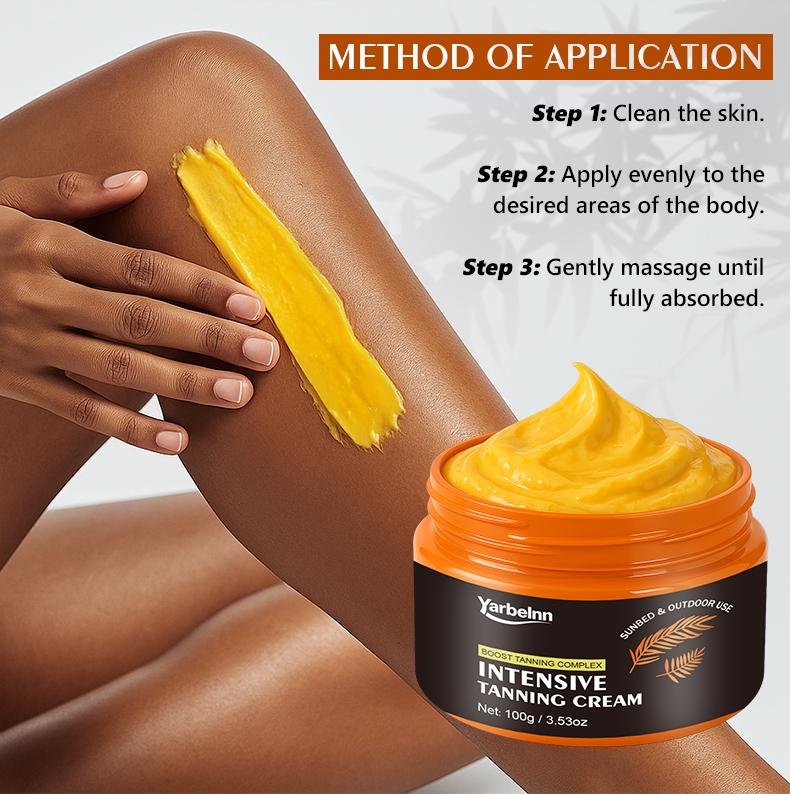 Yarbelnn Self Tanning Cream for Body & Face – Fast Dark Bronzing Lotion, Natural Sunless Tan, Streak-Free, Hydrating Long-Lasting Glow