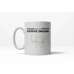 Derive Drunk Funny Math Graph Ceramic Coffee Drinking Mug  - 11oz Funny Coffee Mugs Ceramic Printed Drinkware Cup