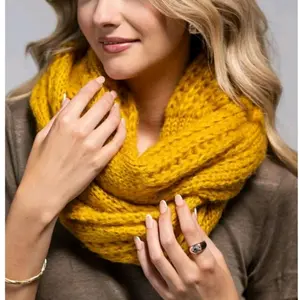 Cable Knit Infinity Scarf - Elegant Knit Design, Soft and Lightweight Fabric, Perfect for Everyday Wear