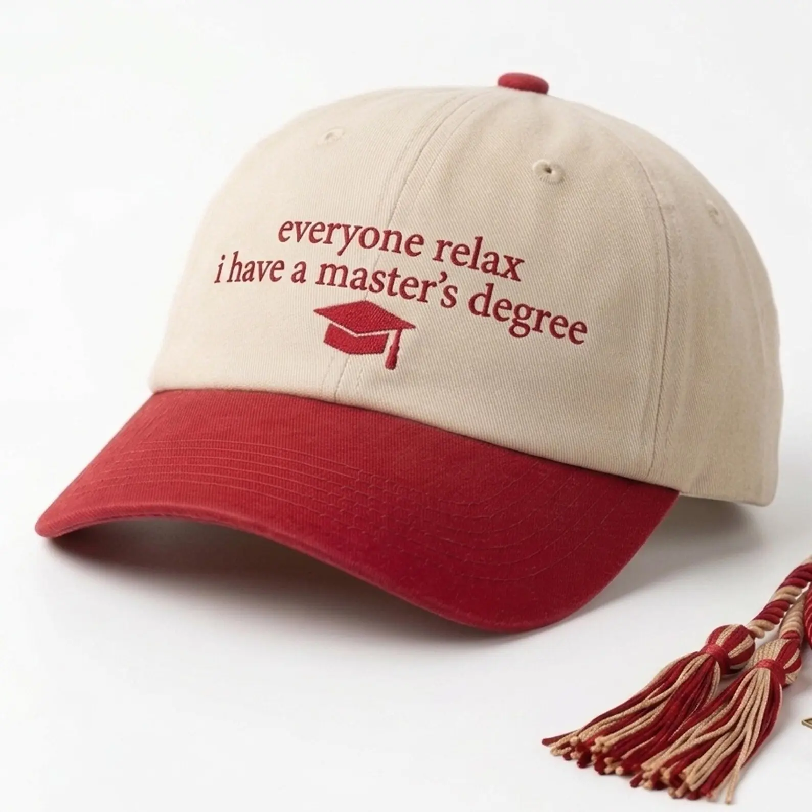 Master's Degree Embroidered Trucker Hat | Funny Graduation Two-Tone Cap | Master's Graduate Gift