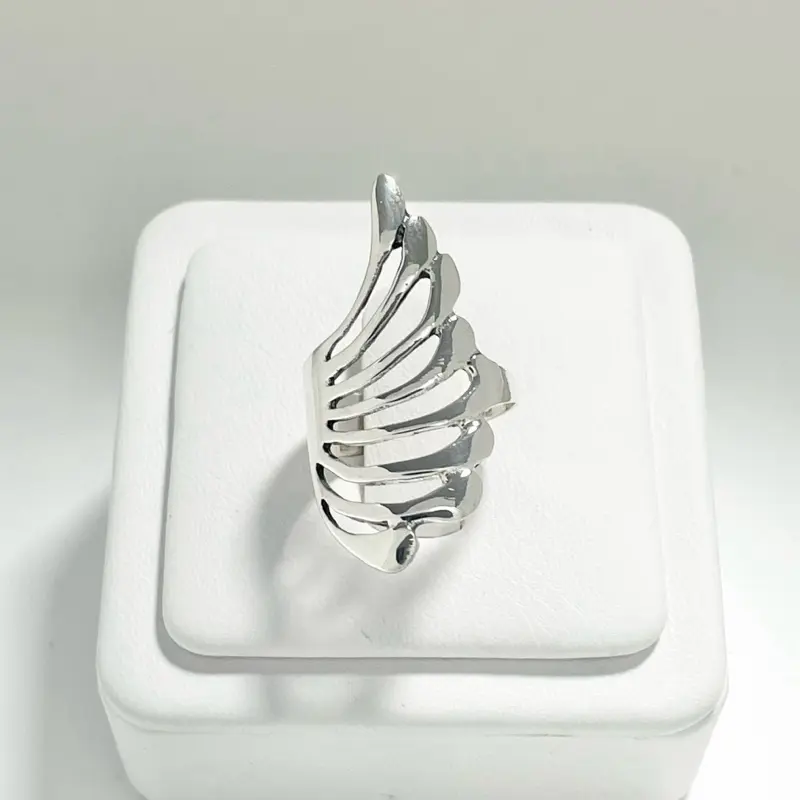 Sterling Silver 925 Feather Ring Jewelry