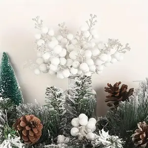 Set of 10 Shiny, & Artificial Flowers, Christmas Decoration, DIY Floral Arrangement, Home Decor, Artificial Eucalyptus Garland