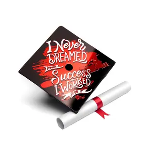 Aluminum Graduation Cap Topper Cap Decorations, I Never Dreamed About Success I Worked For It
