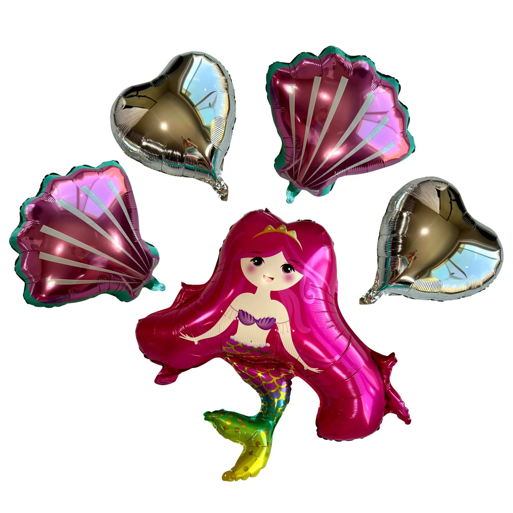 Mermaid Seashell Balloon Set – Party Decor (5-Piece Set)