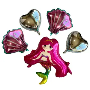 Mermaid Seashell Balloon Set – Party Decor (5-Piece Set)