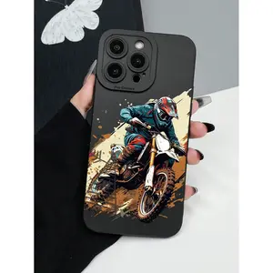 Motorcycle Racer Pattern Phone Case/Non-Slip and Shockproof/Suitable for iPhone 17 Air/16 Plus/15 Pro Max/14 Pro/13/12/11 and Other Mobile Phone Cases/As a Birthday/Holiday Gift for Family and Friends/Protector/MS233