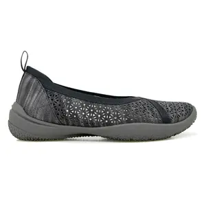 JBU Womens Emma Cut-Out Ballet Flats Casual - Black