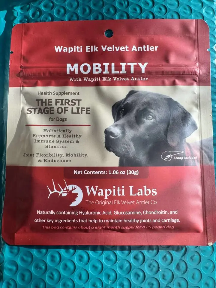 Elk Velvet Antler Mobility Supplement For Dogs (Powder 15g or 30g)