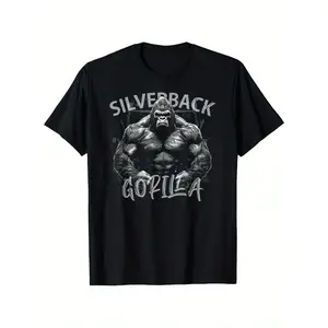 Men's Cotton T-Shirt Gorilla Face Monkey Angry Growling Scary Silverback Gorilla T-Shirt