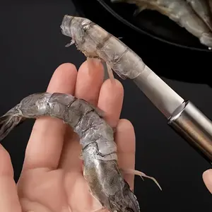 1pc Stainless Steel Shrimp Deveiner Tool, Shrimp Meat Cleaner Peeler, Seafood Shell Cutter, Portable Shrimp Line And Shrimp Intestine Cleaning Tool, Easy Cleaning Kitchen Gadget, Suitable for Lobster And Prawn Preparation