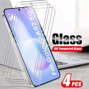 4Pcs 9H Hardness Tempered Glass Screen Protector, Anti-Scratch Easy Install Film For Samsung Galaxy A56 A17 A37 A57 S25 FE S24 FE A17 A37 A56 A57 A12 A13 A14 A15 A16 A21 A21s A24 A25 A26 A32 5G A34 A35 A36 A53 A54 A55 A71