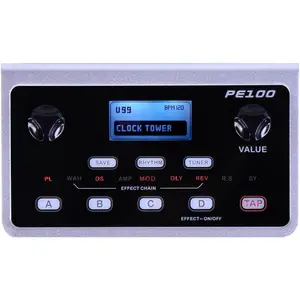 PE100 Portable Depstop Guitar Multi Effects Headphone Amp Pedal Practice Tool with Drum Machine, TAP Tempo