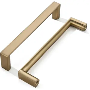 Champagne Bronze Square Cabinet Pulls Satin Brass Kitchen Cabinet Handles Kitchen Cabinet Hardware Gold Drawer Pulls