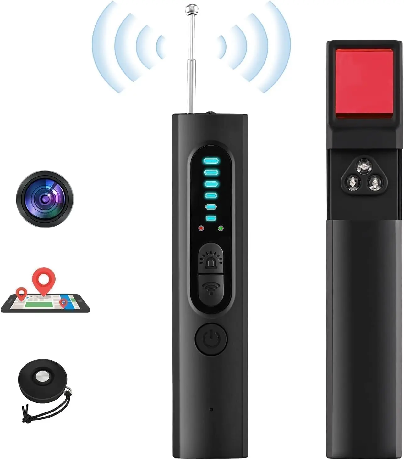 Hidden Camera Detector for Trave with 5 Levels Sensitivity 4 Modes, 25H Working Time-2 Camera Detector Spy Camera Finder