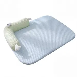 Viral Monster Pet Cooling Mat | Ice Silk Summer Bed for Dogs & Cats with Neck Support Pillow | Breathable & Non-Slip