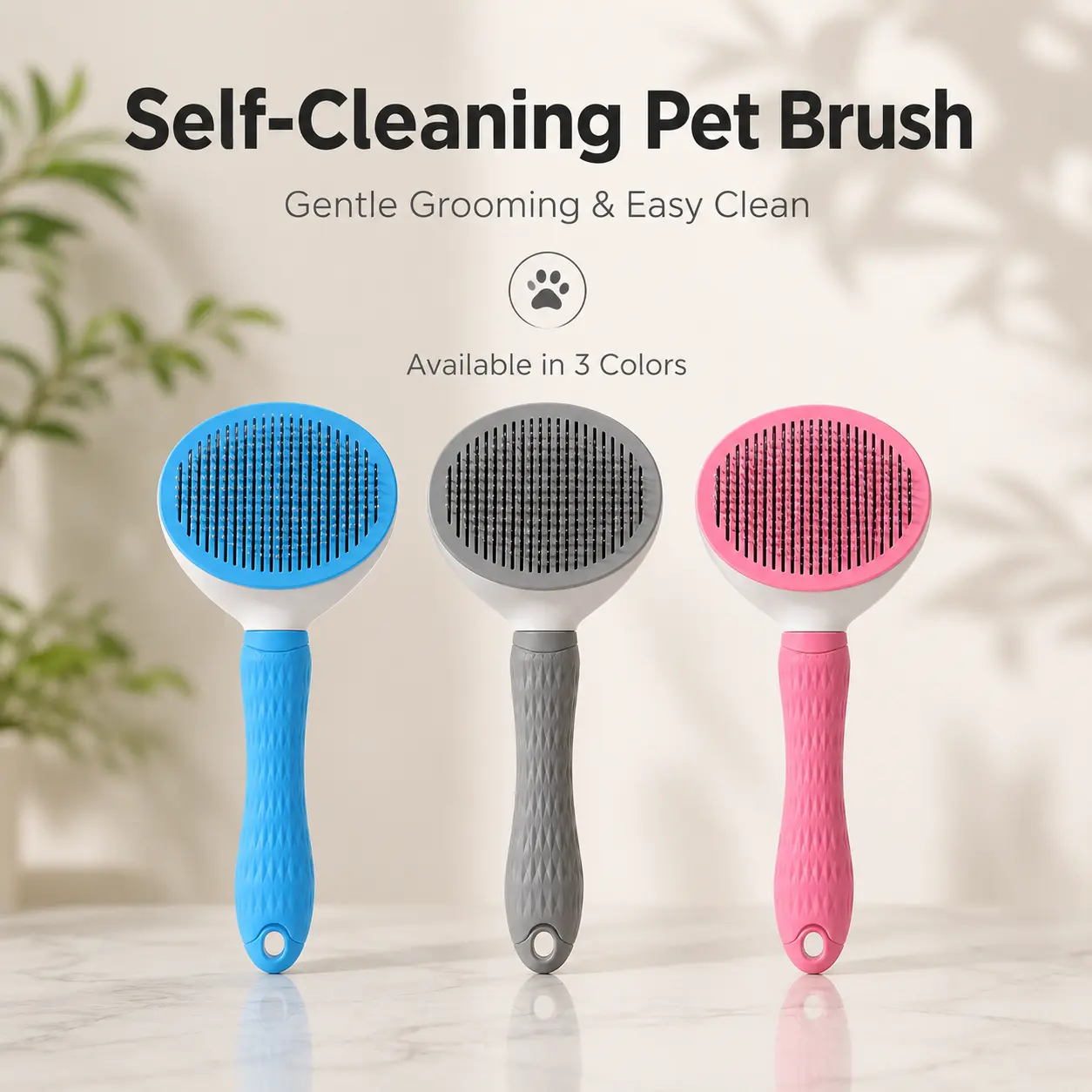 Pet Slicker Brush for Shedding, Professional Dog and Cat Grooming Brush with Coated Massage Pins, Gentle Undercoat Deshedding Tool for Matted Hair