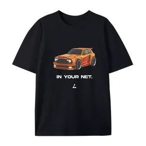 Orange Sports Car T-Shirt - Men's JDM Drift Graphic Tee, Streetwear Tuner Car Shirt for Daily Wear & Car Meets, Soft Cotton Black Top Retro Deftones Tour