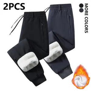 Men's fleece-lined casual long pants, stylish classic stretch drawstring athletic jogger pants with zipper pockets suitable for sports, running, outdoor training, gym jogging pants, workout pants, durable design, athletic pants, men's activewear, fitness