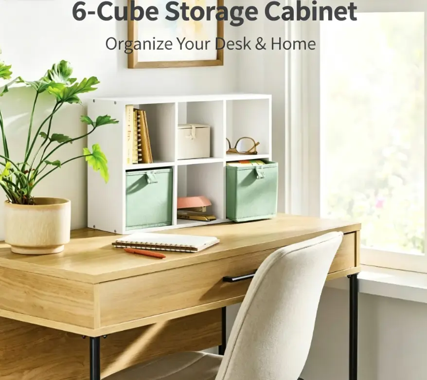 6 Cube Storage Organizer, Small Desktop Organizer for Makeup, Office Supplies, Crafts & Home Organization