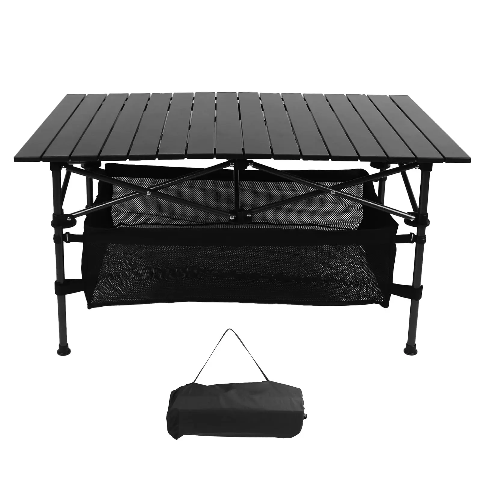 Camping Table with Storage, Outdoor Folding Table, Aluminum Folding Table with Easy Carrying Bag, Portable Lightweight Table for Outdoor,Camping, Beach,Backyard, BBQ, Party, Patio picnic
