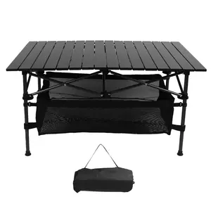 Camping Table with Storage, Outdoor Folding Table, Aluminum Folding Table with Easy Carrying Bag, Portable Lightweight Table for Outdoor,Camping, Beach,Backyard, BBQ, Party, Patio picnic