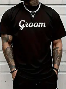 100% Cotton Groom TShirt - Bridal Party Groomsmen Distressed Shirt Gift T-Shirt Women's Men's Graphic Tee Crew Neck summer vacation Tops