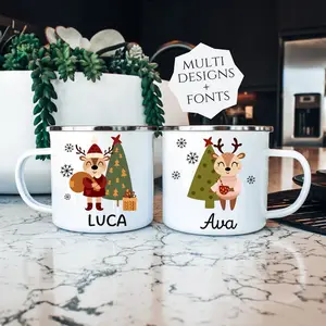 Kids hot Cocoa Christmas Mug, Childrens Hot Chocolate Cup Personalized, Kids mugs, Kids cups, Christmas eve gifts, boy and girl cups