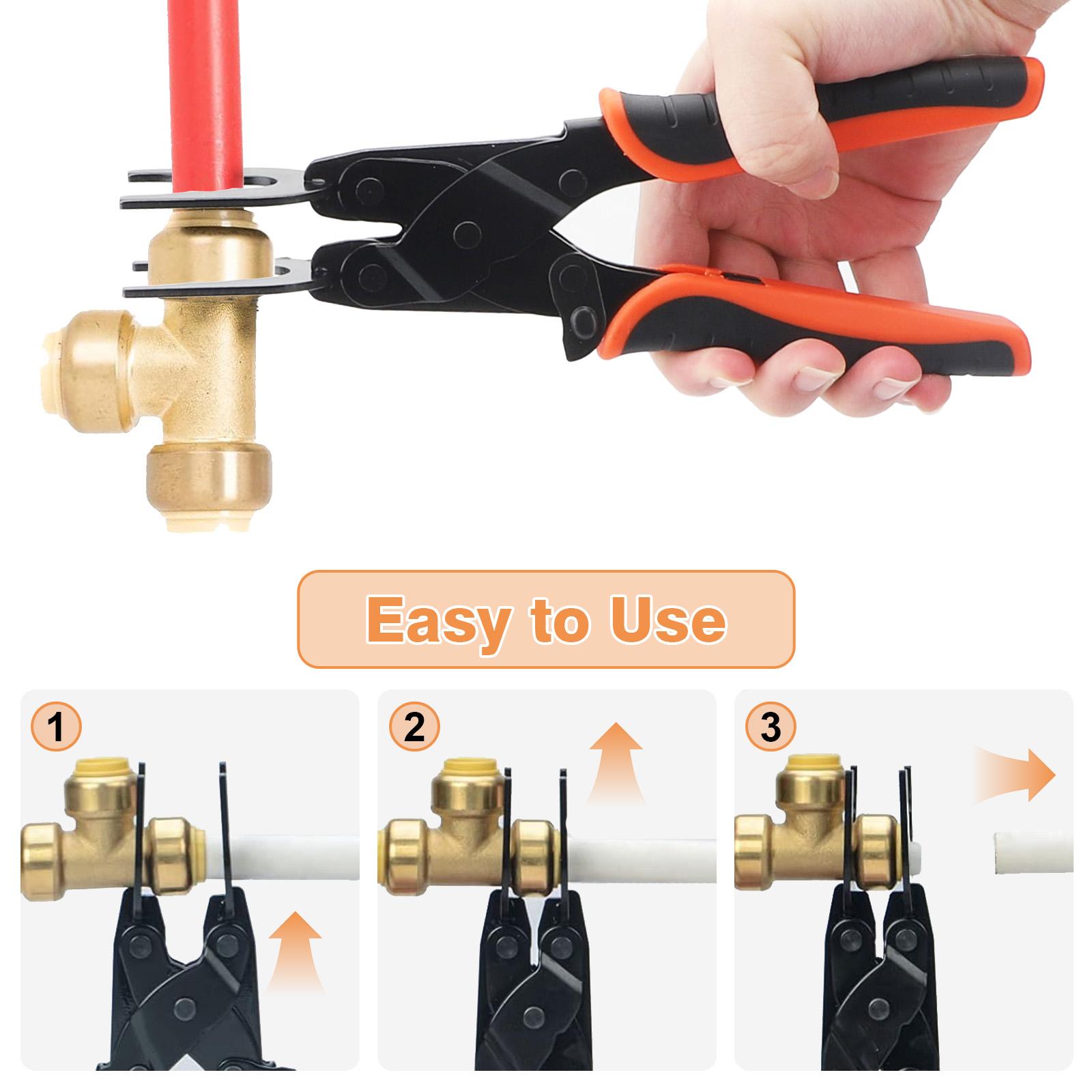 Push Fit Disconnect Tong Tool - Plumbing fitting tools for 1/2, 3/4, 1 Inch brass PEX Pipe, for  demount   Removal PEX PVC Copper Pipe,Quick Connect Tools