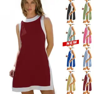 2026 Women's 2 Piece Sets Casual Color Block Crewneck Short Sleeve Pullover Tops Matching Shorts with Pockets Lightweight Activewear..