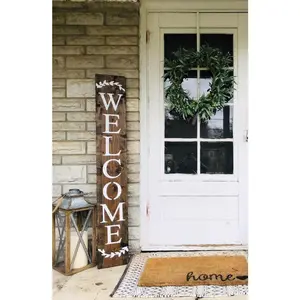 Wreath Accent Welcome Sign