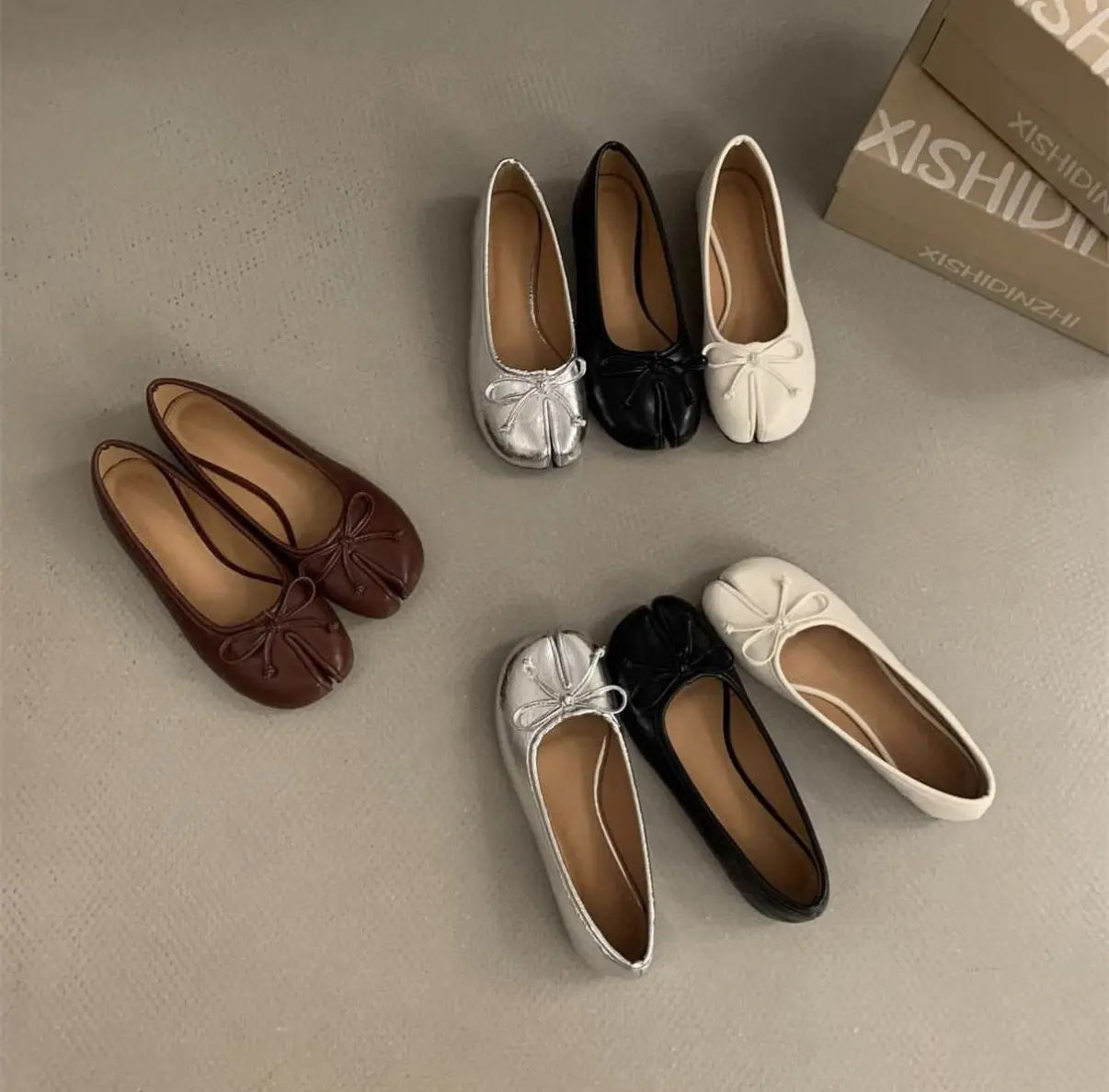 Lowkey Elegant Tiny Bow Front V Notch Office Outfit Shoes Women Gloss Silver All Season Casual Footwear