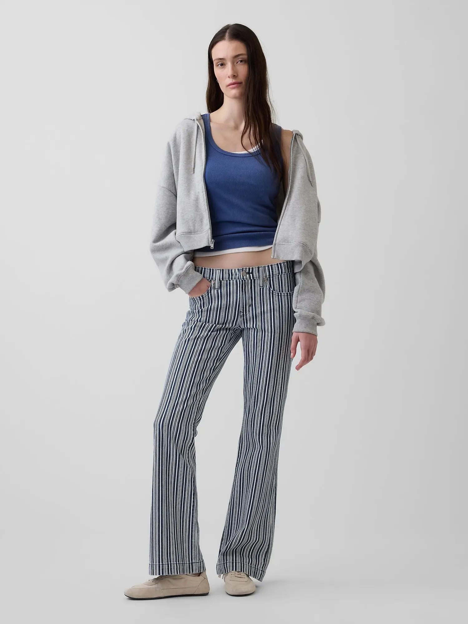 Gap Women's Low Rise Long & Lean Stripe Jeans