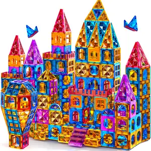 102 PCS Magnetism Blocks Tiles for Kids Ages 3 4 5 6 7 8+, Building Set for Toddlers 3-5 4-8, Stacking Blocks, Educational Construction Toy for Boys and Girls, Creative Play Birthday Gifts 2-4