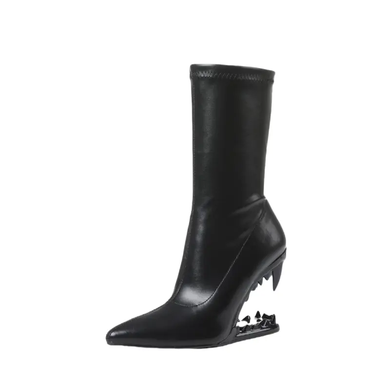 Women's Shark-Heel Heels Ankle Booties - Sexy Fashion Footwear for Everyday Wear