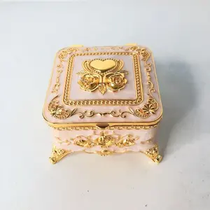 European Vintage Metal Jewelry Box, Elegant Enamel Necklace Storage, Jewelry Storage Unit, Princess Accessory Organizer, Cross-Border E-Commerce Item