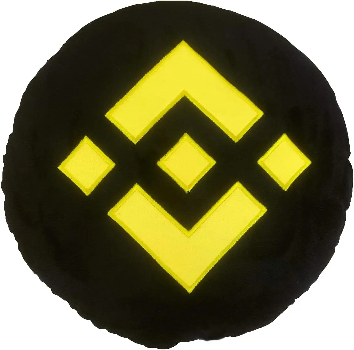 Binance Pillow - Embroidered Round Stuffed Plush Crypto Pillow by BlockCraft.Shop BNB Plush Pillow
