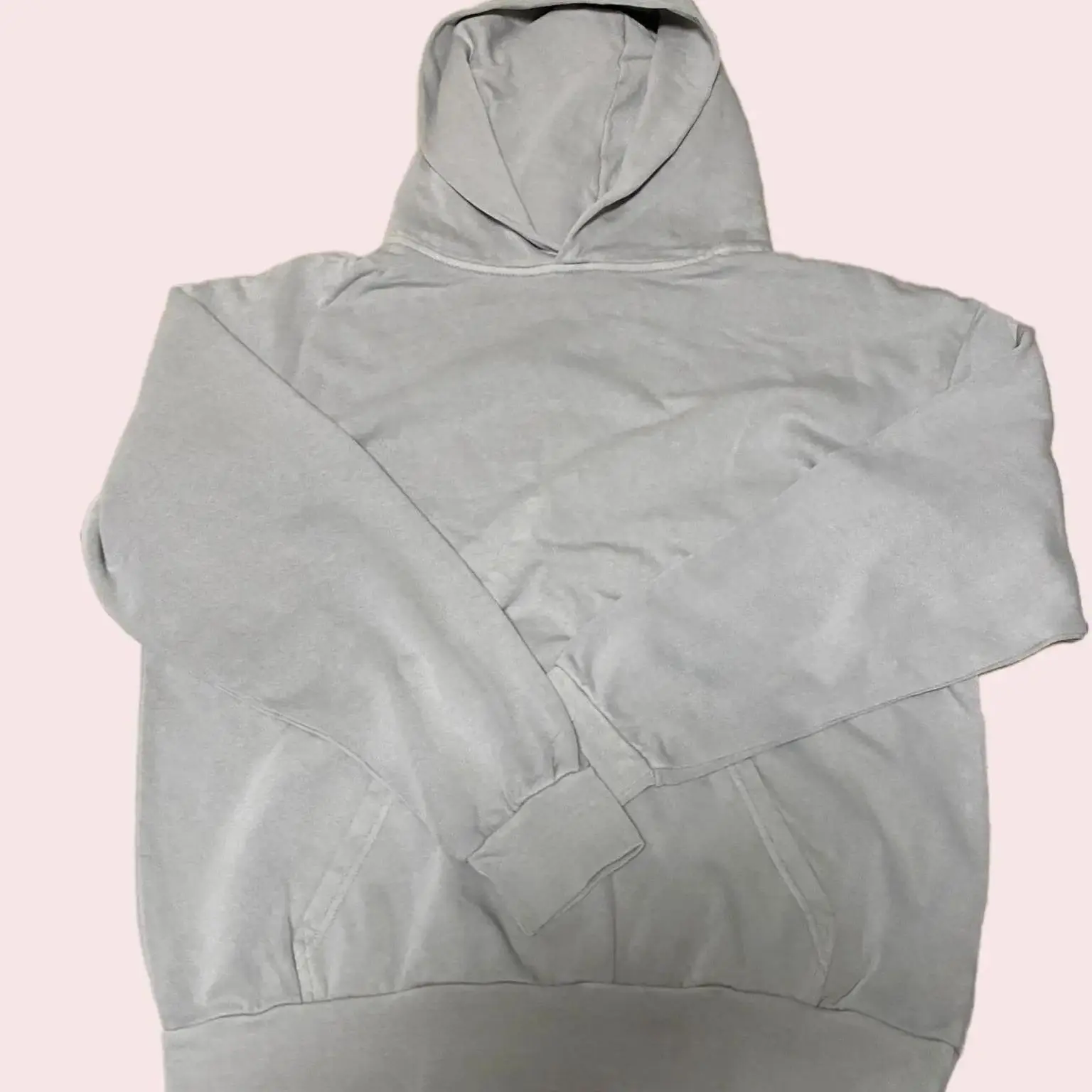 { 2 PACK }Cotton Bloom Unisex Garment Dyed 80% Cotton/ 20% Polyester Boxy Fit Pullover Hoodies [NO DRAWSTRINGS] Menswear Breathable Oversized Streetwear Fleece Sweaters Tops Simple