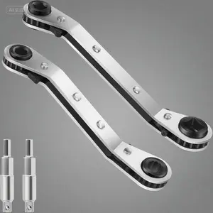 Professional HVAC Wrench Set for Air Conditioning & Refrigeration, 5-Piece Service Kit with Hex Bit Adapter, 3/16" to 3/8" Sizes, Durable Tool for Maintenance & Repair