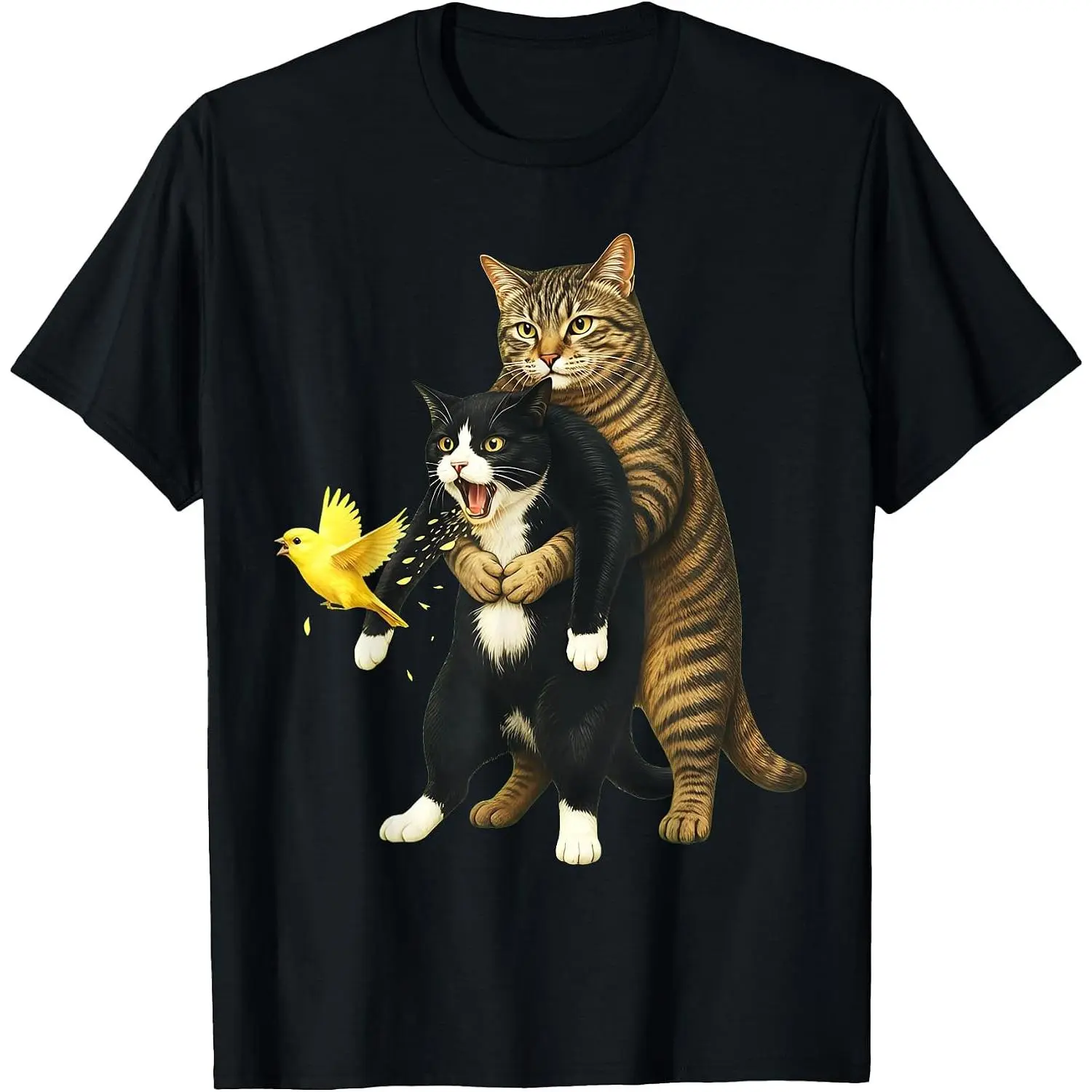 100% Cotton Cat Heimlich Maneuver Funny Feline Rescue Humor T-Shirt