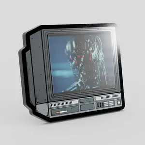 CRTV Lenticular Robot Monster Pin