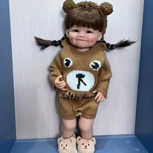 BZDOLL 22" Lifelike Reborn Baby Girl Doll - Full Body Soft Poseable  & Realistic Light Beige Texture, Standing & Sitting Position, Outfit & Accessories Included |   Newborn Princess Toddler for Kids Birthday Gift, Collectible Doll-  Dolls That Look Real