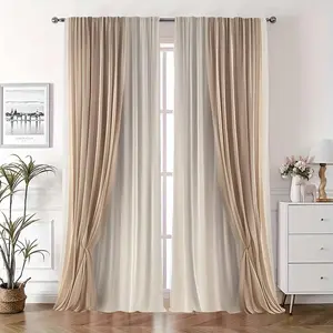 Solid Color Curtain, Modern Simple Luxury Style Curtain, Window Curtain for Home Living Room Bedroom, Home Decor