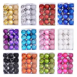 24pcs Christmas Ball Ornaments Shatterproof Christmas Ornaments Set Decorations for Xmas Tree Balls 3cm 1.18 inch