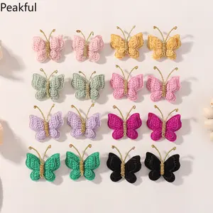 4pcs Butterfly Hair Clips Set – Cute Wool Knitting Accessories for Kids, Colorful Barrette for Bangs, Perfect Hair Grips for Girls, Adds Charm & Style to Everyday Hairdos