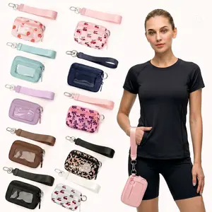Women's Genuine Leather Minimalist Slim Wristlet Pouch - Portable Zipper Card Holder, Coin Wallet, Lightweight Outdoors Travel Organizer for Essentials