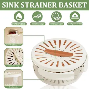 New Multifunctional Drain Basket & Colander Bowl with Lid - 2 in 1 Fruit Washer Kitchen Utensil Basket Salad Basket, Vegetable Strainer &  Fridge, BPA Free Plastic Kitchen Utensils Portable
