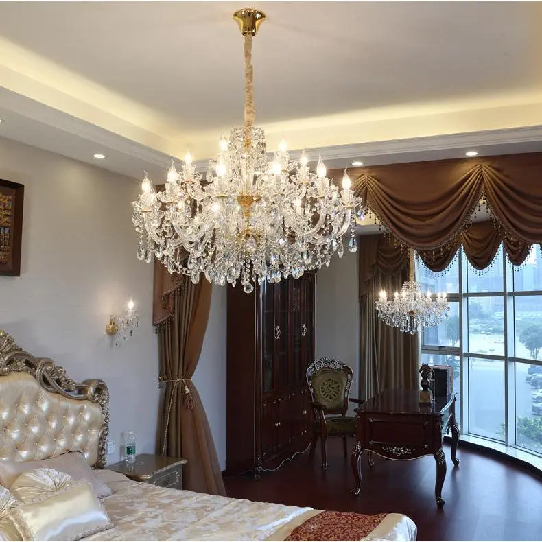 Luxe Divine Collection Crystal Chandelier - Non-Intelligent LED Ceiling Lamp, Glass Body, 0.6m Adjustable Height, Suitable for Various Spaces