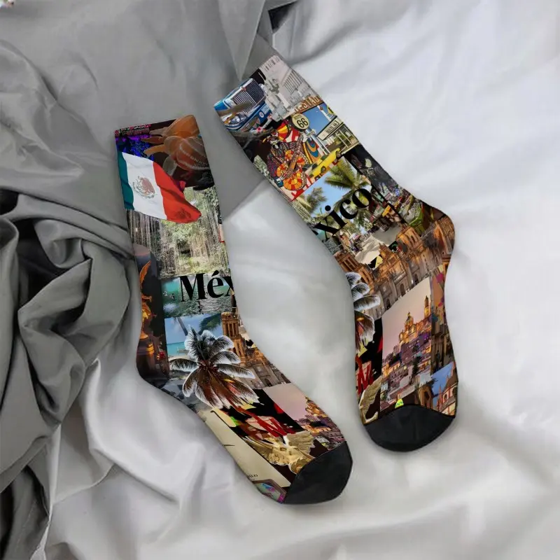 Mexican-inspired collage mid-calf socks: casual, soft, comfortable, and a must-have for autumn and winter.